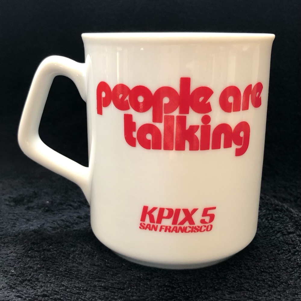 Vintage KPIX 5 San Francisco White Coffee Cup Mug People Are Talking